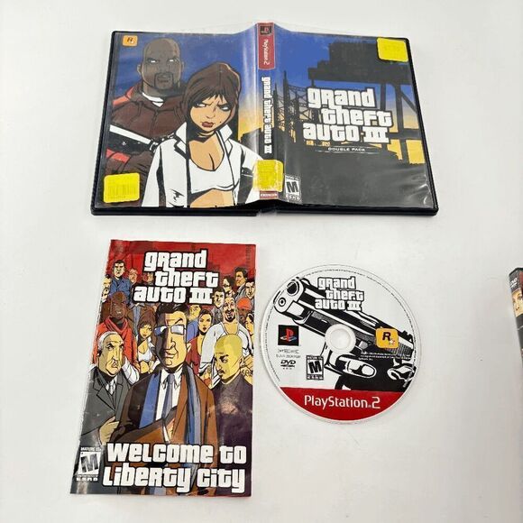 Grand Theft Auto III PlayStation 2 GTA 3 PS2 2003 Game & Manual Dual Pack Case - Picture 1 of 6